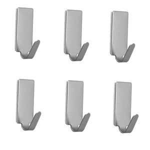 5Pcs Stainless Steel Self Adhesive Home Bathroom Hooks Towel Robe Coat Towel Keys Bags Wall Hanger