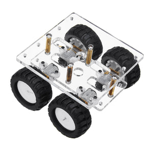 Mini N20 4WD Smart Acrylic Chassis Car DIY Kit with 4Pcs N20 Motors for Remote Control Player