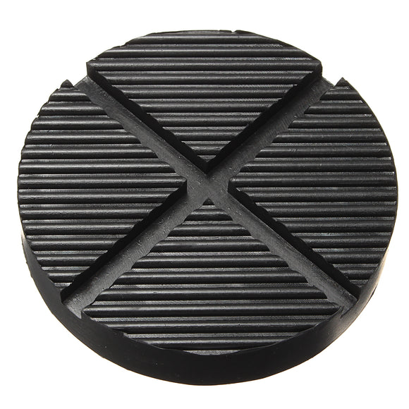 Black Rubber Car Truck Cross Slotted Frame Rail Floor Jack Disk Pad Adapter