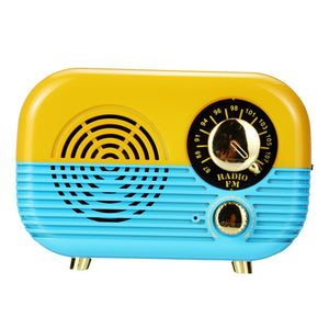 Portable Retro 87-108Mhz FM Radio bluetooth AUX TF Card Speaker Rechargeable Music Player