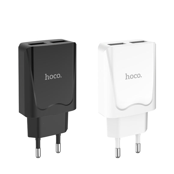 HOCO C52A 5V 2.1A EU Dual USB Charger Power Dual USB Port Travel Charger for Mobile Phone