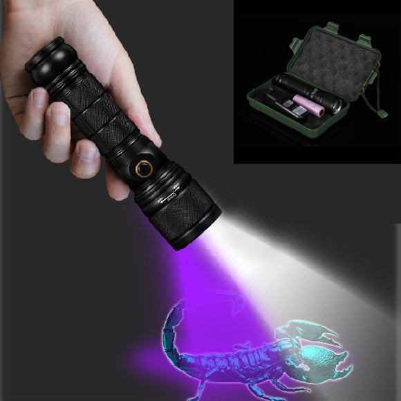 XANES 295 2 Modes LED Flashlight + Violet UV Flashlight Fluorescence Detection Light Zoomable Work Lamp