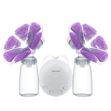 Real Bubee Double USB Electric Breast Pump Milk Bottle with 2Pcs Breast Care Cold Compress Pads