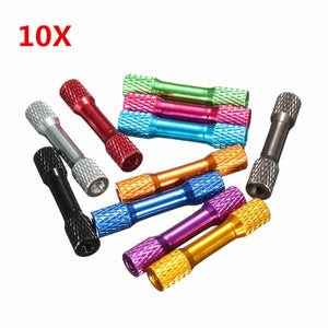 Suleve M3AR3 10Pcs M3 35mm Knurled Standoff Aluminum Alloy Multicolor