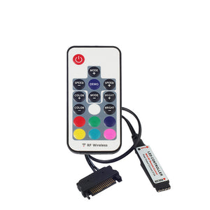 DC12V 6A 72W RGB LED Strip Light Controller RF Remote Control with SATA Power Supply Interface