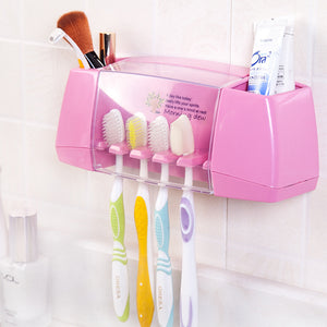 Honana BR-848 Multifunctional Toothbrush Holder Storage Box Bathroom Accessories Suction Hooks