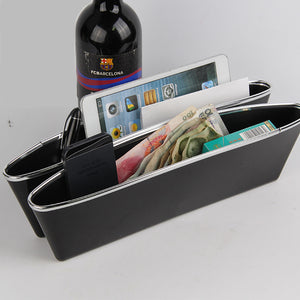 2Pcs ABS Car Seat Crevice Storage Organizer Caddy Catcher Box Seat Slit Pocket