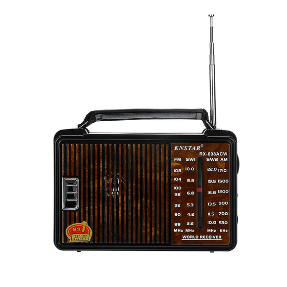 RX-608AC Portable Retro FM AM SW1 SW2 Radio 4 Band Loud Volume Radio Handheld Speaker