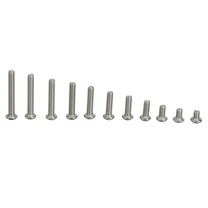 Suleve M3SS4 100Pcs Metric M3 304 Stainless Steel A2 Button Head Hex Socket Cap Screw Bolt