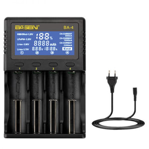 Basen BA-4 Battery Charger LCD Screen US Plug LCD Display Charger For 26650 21700 20700 18650 18490 18350 17670 17500 16340(RCR123) 14500 10440 Battery