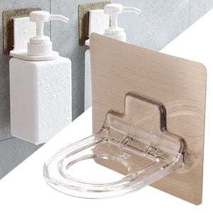 Wall Mounted Magic Sticky Shampoo Hook Shower Hand Soap Bottle Storage Hanging Holder