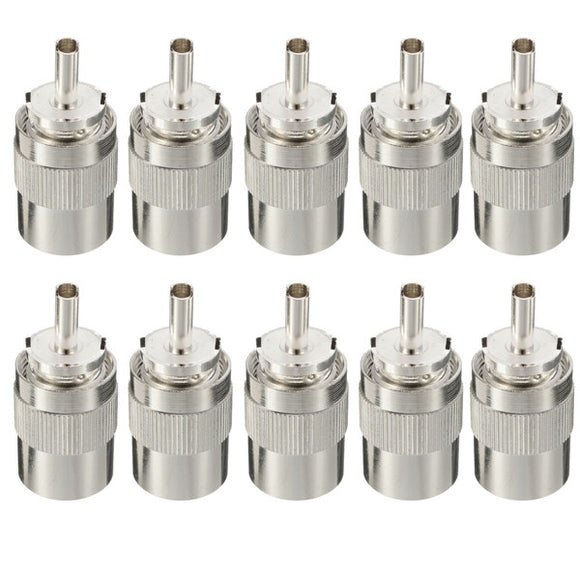 10pcs UHF PL259 Male Connector Plug Solder RG8 RG213 LMR400 7D-FB Cable