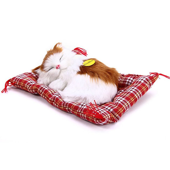 Children Simulation Animal Doll Plush Sleeping Cats Toy Sound Kids Toy Stuffed Toys