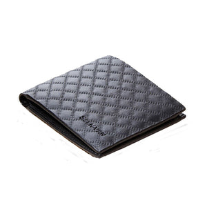 Men Black grid wallet short style male business Polyester money card bag