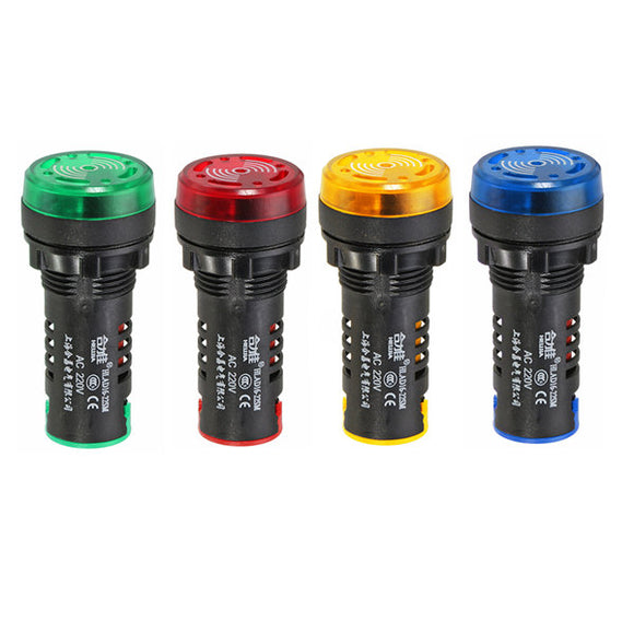 Machifit 4pcs AD16-22SM AC 220V 22mm Indicator Light Signal Lamp Flash Buzzer Machinery Parts