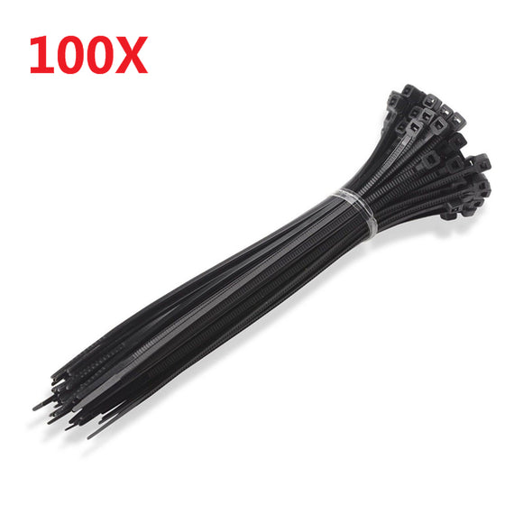 100pcs Nylon Cable Zip Ties Wrap Fasten Wire Self-Locking Cable