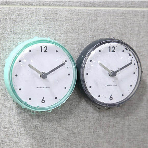 Honana BC-730  Bathroom Wall Clock Waterproof Suction Cups Clock Home Kitchen Refrigerator Decor