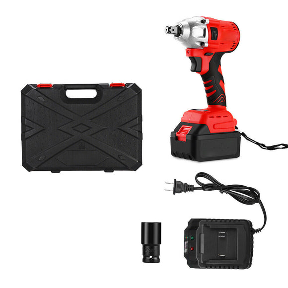 18V 1/2'' 10000mAh Brushless Cordless Impact Wrench 350Nm Electric Drilling Tool with LED Light