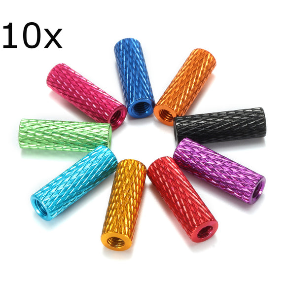 Suleve M3AS3 10Pcs M3 15mm Knurled Standoff Aluminum Alloy Anodized Spacer