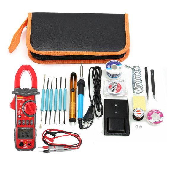 220V 60W Adjustable Temperature Welding Solder Iron Tool Kit + UA2008A Multimeter