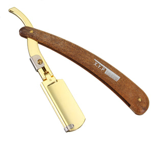 Plastic Handle Straight Edge Stainless Steel Barber Razor Folding Shaving Without Blade