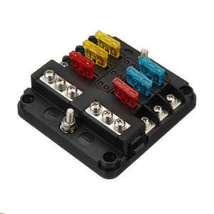 12V 24V 6 Way Blade Fuse Holder Box Block Case For Car Truck Boat Marine Bus RV Van