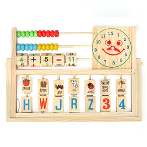 Children Baby Kids Learning Developmental Versatile Flap Abacus Wooden Toys