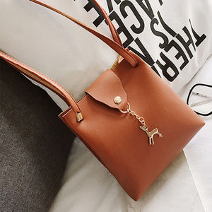 Women Fashion Casual Shoulder Bags Deer Pendant Crossbody Bags