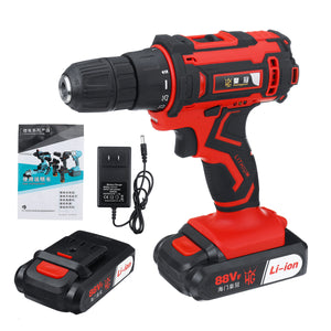 88VF 25+1 Gear Li-ion Battery Electric Drill 2 Speed Cordless Power Drill Drilling Tool 1 Or 2 Batteries 10mm Chuck