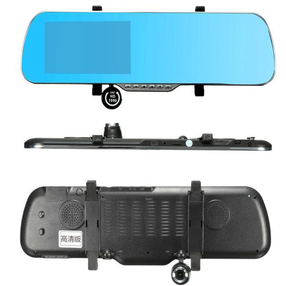 5 inch 1080P HD Car DVR Rear View Mirror Dual Lens Front Rear Camera Recorder