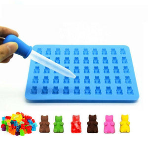 50 Cavity Silicone Gummy Bear Chocolate Mold Cake Jelly Candy Ice Tray Baking Tool