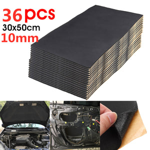 36X 10mm Car Sound Hot Deadener Mat Noise Proof Bonnet Insulation Deadening Engine Firewall Heat Foam Cotton Sticker 30x50cm