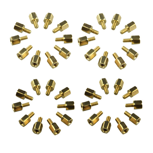 200pcs DIY Project M2.5 x 5 + 5mm Hex Brass Standoff Spacers For PCB Board