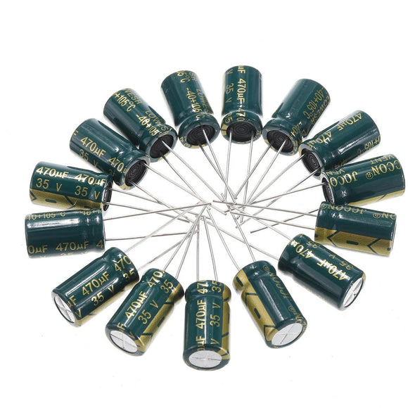 250Pcs 35V 470UF 10 x16MM High Frequency Low ESR Radial Electrolytic Capacitor