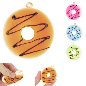 1PCS 5X2CM Simulation Whole PU Doughnut Squishy Toy Phone Chain