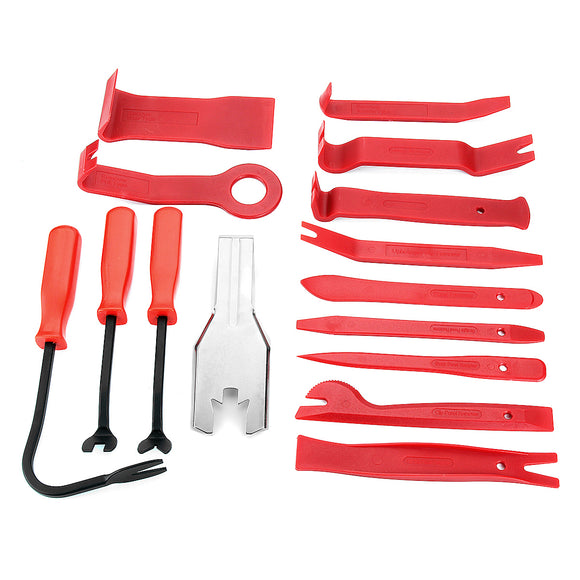 15pcs Meter Door Molding Remover Panel Trim Clip Removal Tools Kit Red Set