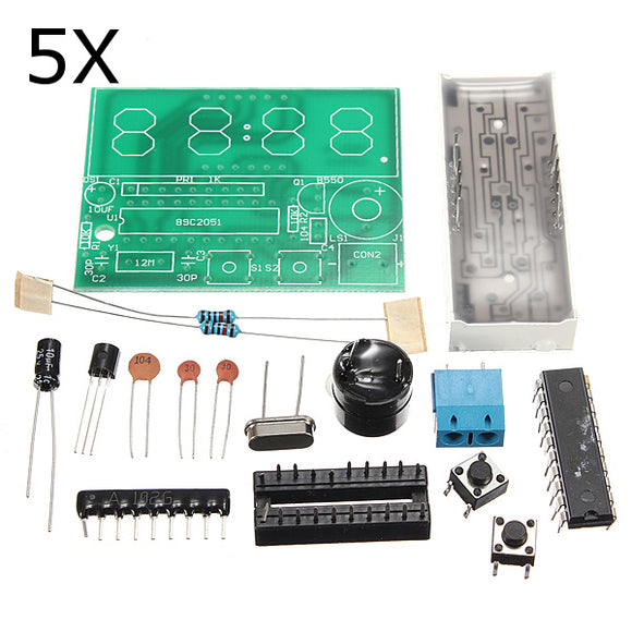 5Pcs C51 4 Bits Electronic Clock Electronic Production Suite DIY Kits