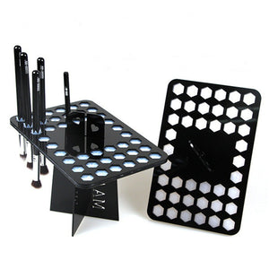 42 Holes Black Acrylic Makeup Brush Rack Holder Eyeshadow Nail Art Brushes Dryer Organizer Stand