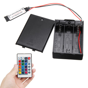 DC4.5V Mini RF Controller Battery Box with 24 Keys Remote Control for RGB LED Strip