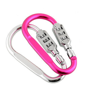 3-Digit Climbing Carabiner Resettable Combination Padlock