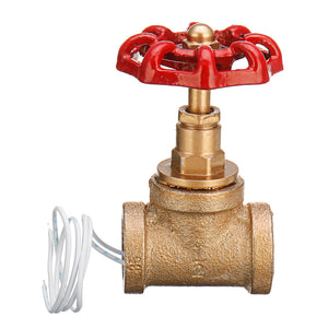 Vintage Steampunk 1/2 Inch Red Handle Stop Valve Light Switch With Wire For Water Pipe Lamp