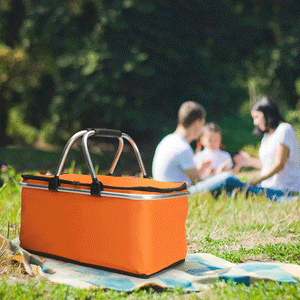 KCASA KC-BB474 Folding Picnic Basket Portable Insulated Camping Cooler Outdoor BBQ Food Organizer