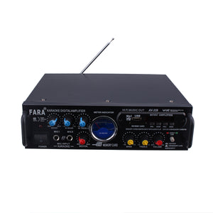 FARA AV-339 220V 180W+180W bluetooth Amplifier Support USB FM Microphone