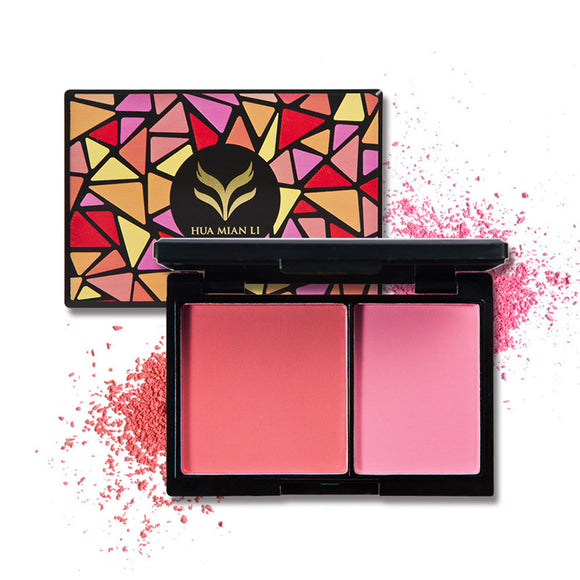 Huamianli Makeup Pink Blush Pigment Face Contour Palette Blusher