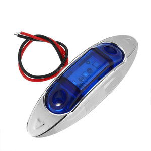 2Pcs Blue 3LED 24V Side Marker Indicator Light Clearance Lamp Truck Trailer Lorry Van