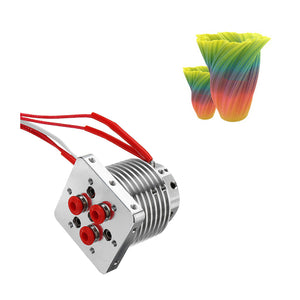 12v 0.4mm 3-In-1-Out Mix-Color Extruder Nozzle with Cartridge Heater & Temperature Sensor