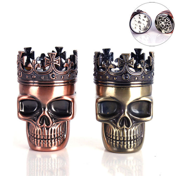 Honana NB-CR010 Skull Four Piece Tobacco Herb Grinder Metal Spice Crusher Alloy Pollen Catcher