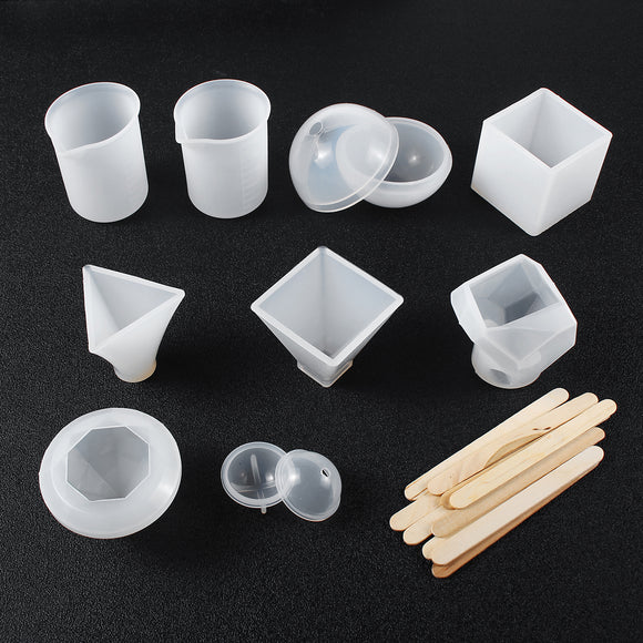 19PCS DIY Resin Casting Molds Silicone Jewelry Pendant Craft Making Mould Tool