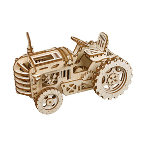 DIY 3D Wooden Tractor Puzzle Model Kit Mechanical Gears Brain Teaser Desktop Decorations Birthday Gift