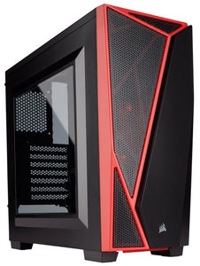 Corsair CC-9011117 carbide series spec-04 Windowed side panel , blacK + Red , full sized Tempered Glass , No psu ( bottom placed psu design )